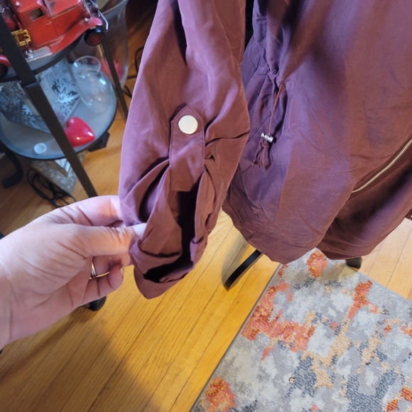 H & M Burgundy Hooded ZIppered Utility Cardigan - Picture 10 of 12